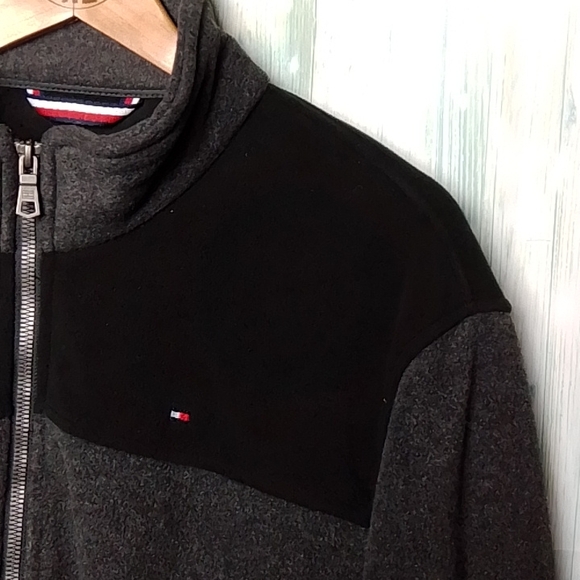 Tommy Hilfiger full zip fleece Black & gray Large - Picture 3 of 8